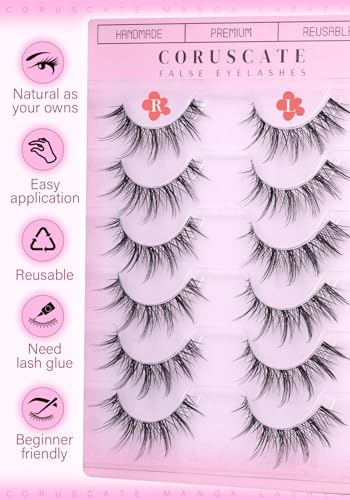 Natural Anime Eyelashes 15mm Clear Band Wispy Spiky Lashes