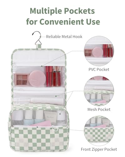 Narwey Hanging Travel Toiletry Bag – Water-Resistant Makeup Organizer