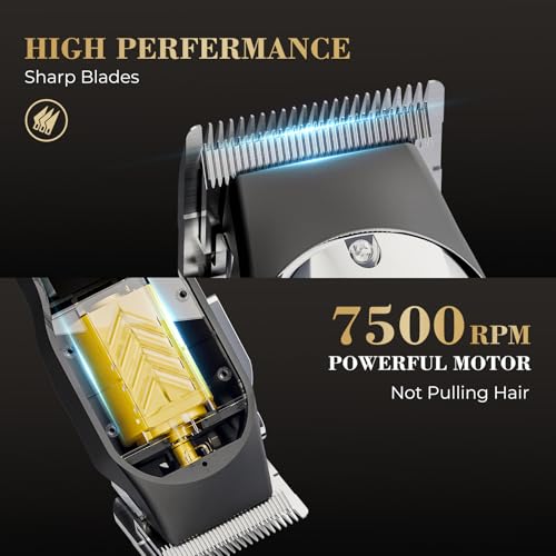 PRITECH Professional Cordless Hair Clippers for Men, Thick & Fades