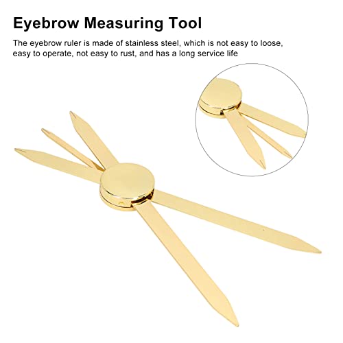 Sonew Adjustable Eyebrow Ruler, Stainless Steel Eyebrow Positioning Makeup Measuring Tool (Gold)