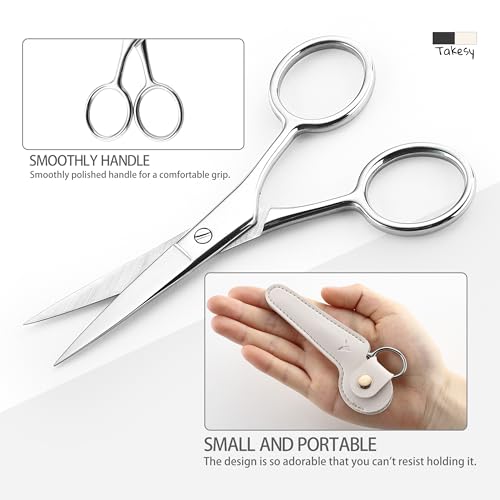 Women's 4-Inch Stainless Steel Eyebrow & Facial Hair Scissors - Small Beauty Trimmer
