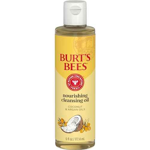 Burt's Bees Nourishing Cleansing Oil With Coconut and Argan Oils, Cleansing Face Oil for Normal to Dry Skin, College Back to School Dorm Essentials, Natural Origin Skin Care, 6 fl. oz. Bottle