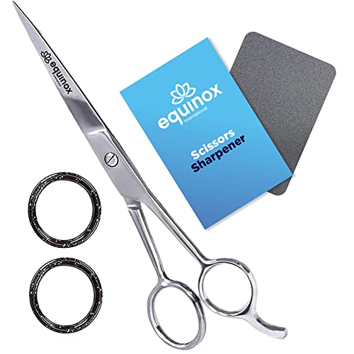 Equinox 6.5" Professional Hair Cutting Scissors for Men & Women - Ice Tempered, Silver