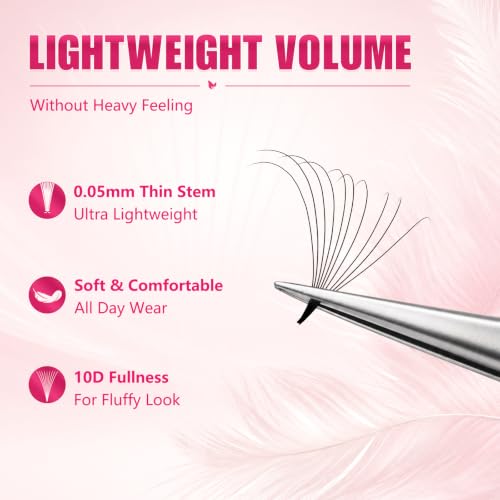 EMEDA 600 Pcs Premade Lash Fans 10D/16D Eyelash Extensions