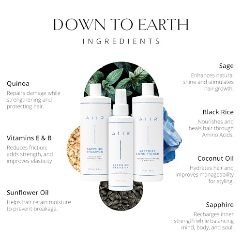 AIIR Sapphire Infused Shampoo, Conditioner & Leave-In Set