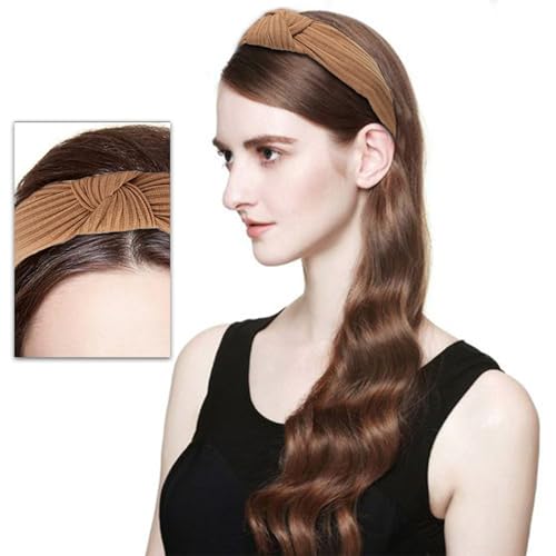 ICKEYOU 10Pcs Knotted Wide Headbands for Women's Hair Knitted Hair Bands Fashion Hair Hoops Hair Headband Non-slip Head Bands Cute Hair Accessories for Women Girls