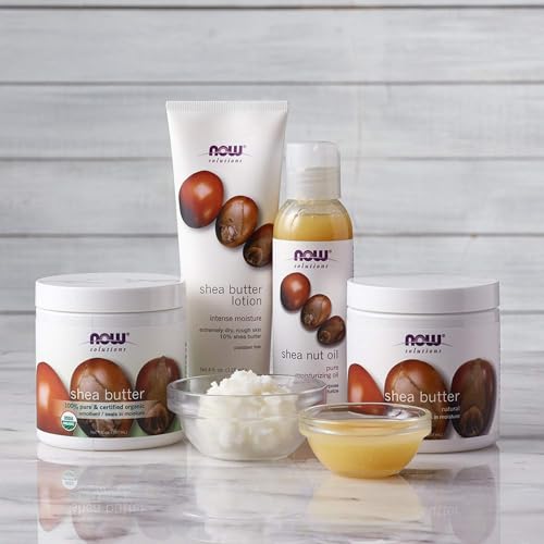 NOW Solutions, Shea Butter Lotion, Intense Moisture for Extremely Dry Rough Skin, 4-Ounce (Pack of 2)