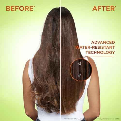 Garnier Fructis Sleek and Shine Sleek and Stay Hair Serum for Frizzy, Dry Hair, Heat Protectant Formulated with Alpha Silane, 1.7 Fl Oz(Packaging May Vary)