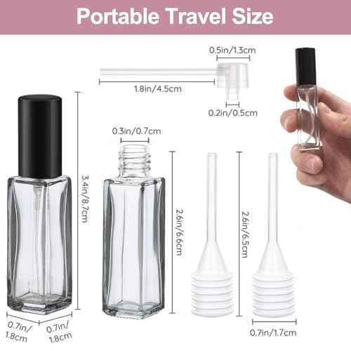 YOCASII Travel Perfume Bottle Refillable Mini Spray Bottle for Travel, Refillable Perfume Atomizer, Spray Bottle for Cologne, 4PCS Plane Mini Essentials