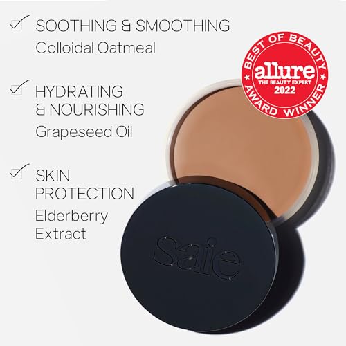 Saie Sun Melt Cream Bronzer - Buildable Balm Face Bronzer for Effortless Sculpting - Cream Contour Enriched with Vitamin C, Nourishing Skincare Ingredients & a Natural Finish - Medium Bronze (1 oz)