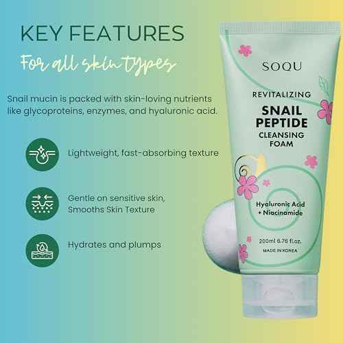 Snail Peptide Cleansing Foam with Niacinamide & Hyaluronic Acid ? Hydrating Facial Cleanser for Radiant Skin ? Made in Korea ? 200ml
