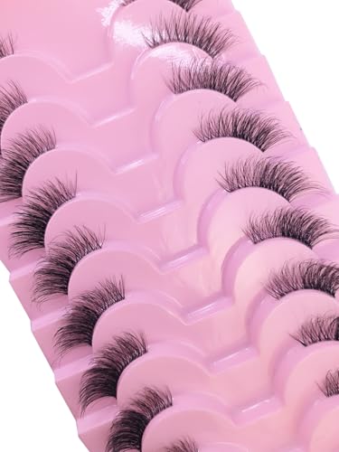3D Mink Half Lashes 10 Pairs - Natural Short Length, Reusable