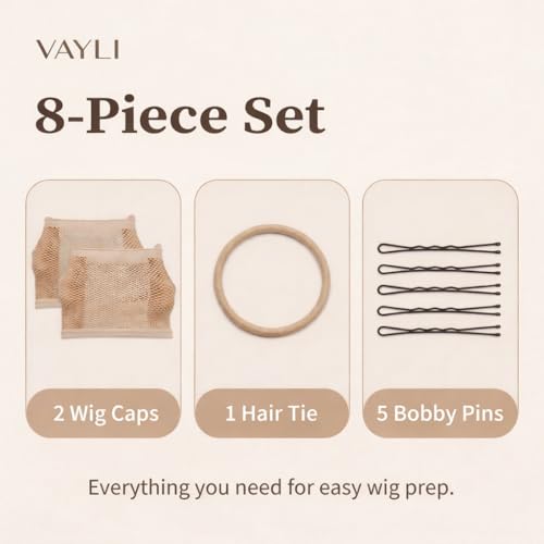 Wig Caps for Long Hair, 2 Mesh Caps with Bobby Pins