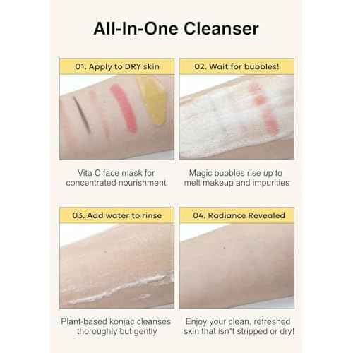 MISSHA Vita C All-In-One Bubble Foam Facial Cleanser 6.76 Fl oz / 200ml- Deep Pore Detox, Magic Bubbles with 99% Pure Vitamin C, Korean Face Wash - Removes Impurities, Makeup, Blackheads, Whiteheads