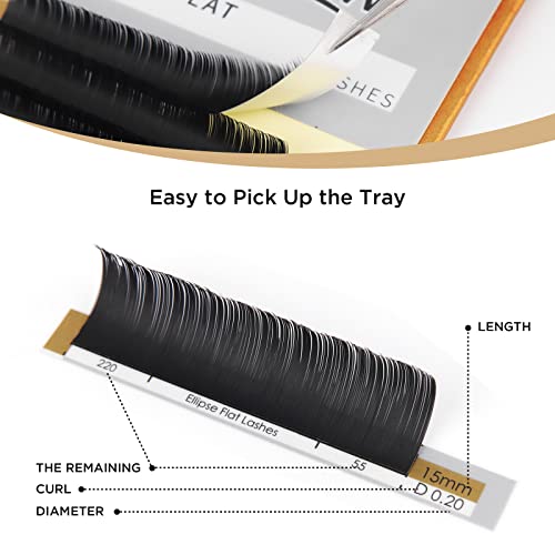 Lashview Ellipse Flat Eyelash Extensions 0.20mm D Curl Mix