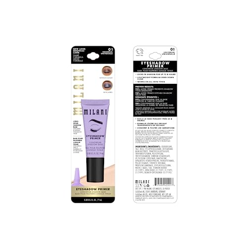 Milani Eyeshadow Primer - 2 Pack | Primer Face Makeup Eye Shadow Primer Base | Makeup Primer for Face | Vegan, Cruelty-Free, Made for Long-Lasting Wear | Use with Eye Shadow Palettes