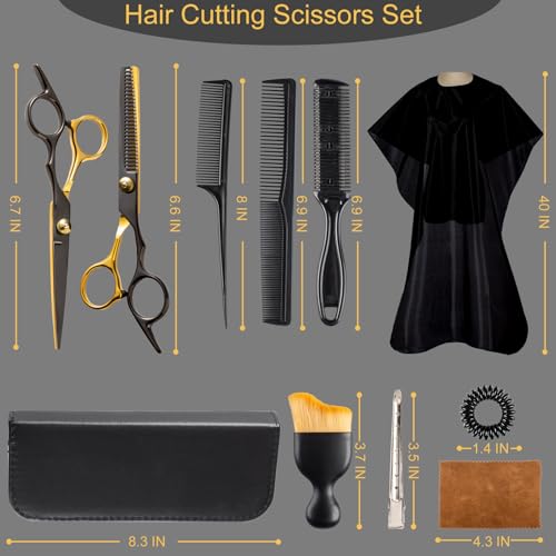 15-Piece Hair Cutting Scissors Kit - Professional Barber Shears