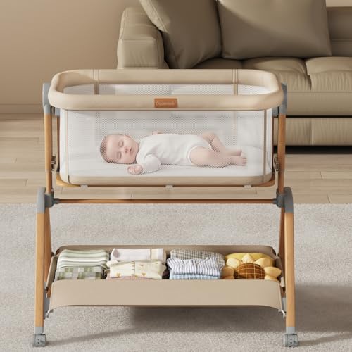 3-in-1 Baby Bassinet Bedside Sleeper with Gentle Rocking & Mesh