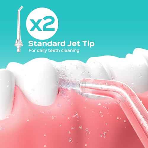COSLUS Original Water Flosser Replacement Tips: Replacement Heads Compatible with COSLUS, Aquasonic, Nicwell, Oralfree, WELLFINE, Hangsun, Tovendor Water Dental Pick, Flosser Accessory, 5 Mix Jet Tips