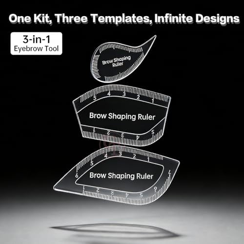 3pcs Eyebrow Mapping Ruler Set - Teardrop, Leaf & Half Leaf