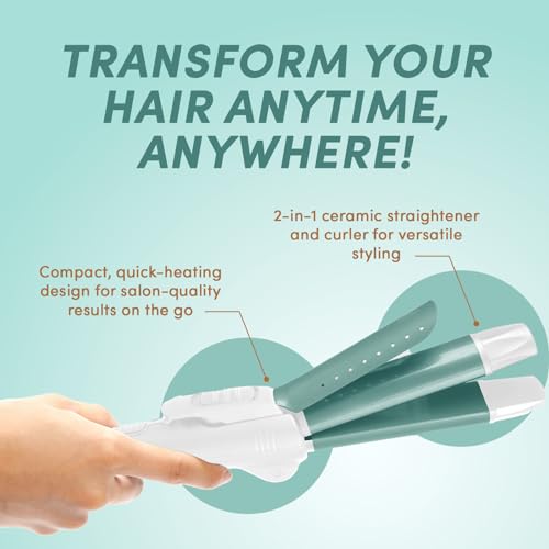 Pursonic Ceramic Hair Straightener & Curler - 2-in-1 Travel Tool