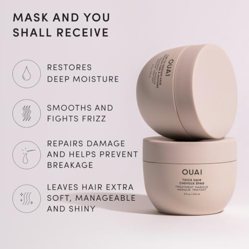 OUAI Thick Hair Mask - Deep Conditioning with Keratin & Oil