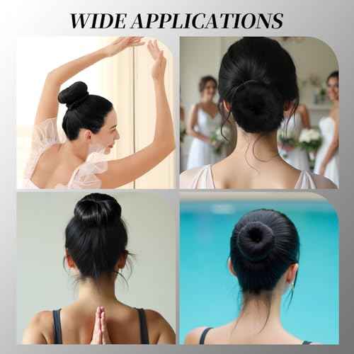 Teenitor Donut Hair Bun Maker Set, Hair Nets For Buns, 4 Pcs Medium Donut Shapers, 10 Pcs Invisible Hair Nets, 10 Pcs Bobby Pins, Hair Accessories For Girls