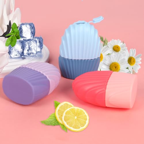 Pink Mermaid Shell Ice Cube Roller for Face, Eyes & Neck - Reusable Silicone Skin Care Tool