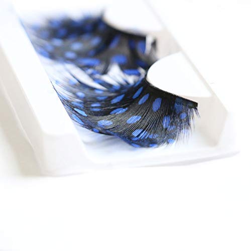 Dorisue Mermaid Party Lashes Anime lashes Blue Eyelashes Dark Blue colored Cosplay blue vessel lashes 3d False Eyelashes Extension for Women Girls Night show Costume lashes for woman