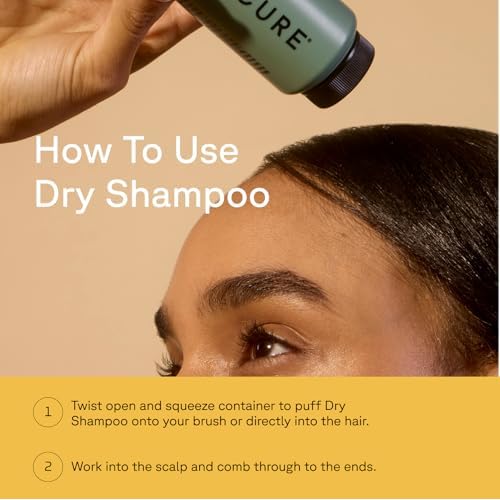 Acure Dry Shampoo - Mini Powder Dry Shampoo for Women with Blonde & Dark Hair, Care to Refresh Treated Color Tinted Hair with Rosemary & Peppermint, Non Aerosol, Clean, 100% Vegan - 1.7 Oz Travel Size