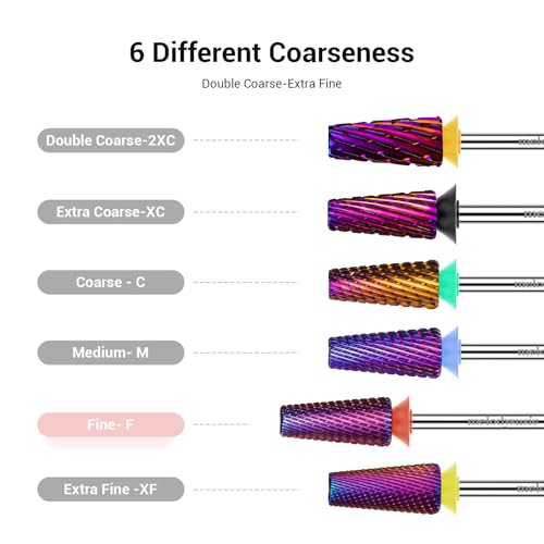 5 in 1 Nail Drill Bits - Fine Carbide Tungsten for Manicure & Pedicure