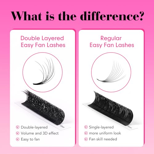 TDANCE Easy Fan Lash Extensions 3D Volume Lash Extensions Easy Fan Lashes Self Fanning Eyelash Extensions(0.07-CC,8-15mm)