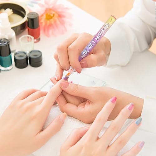 2 Set 12 Colors Nail Art Pens Set - Professional Nail Markers for 3D, Dotting, Drawing & DIY