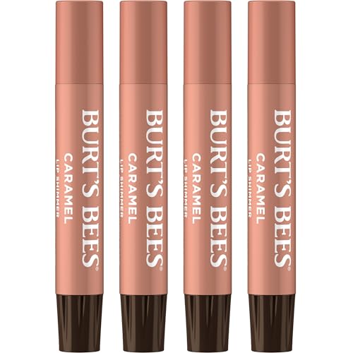 Burt's Bees Shimmer Lip Tint Caramel 4-Pack, Moisturizing Lip Balm