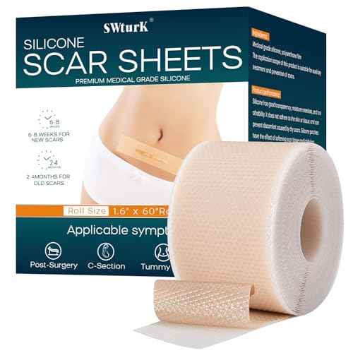Silicone Scar Sheets,Silicone Scar Tape for Removal Treatment,Medical Grade Scar Tape for Surgical Scars,C-Section,Tummy Tuck,Scar Removal Away(1.6" x 60" Roll - 1.5M) Keloid Bump Removal