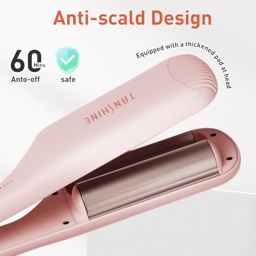 TANSHINE 1.25 Inch Dual Barrel Curling Iron for Beach Waves