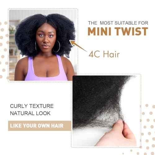 Afro Kinkys Bulk Human Hair, 4c Curly Hair for Permanent Sister Locs/Mini Twists/Braids/Repair Can Dye and Bleach(18 inch),Medium Brown