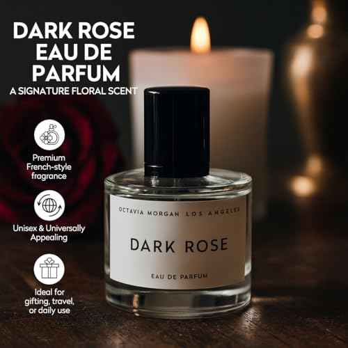 OCTAVIA MORGAN DARK ROSE Eau de Parfum ? Bold Floral Fruity Woody Fragrance for All | Long-Lasting Gender-Inclusive Scent with Pink Peppercorn, Black Rose & Plum | 50ML