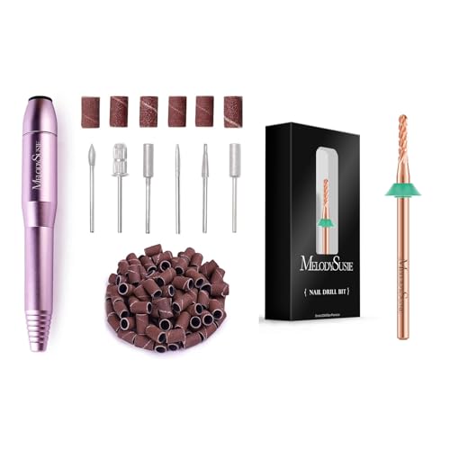MelodySusie Portable Electric Nail Drill with Upgrade Round Shape Pedicure Bit