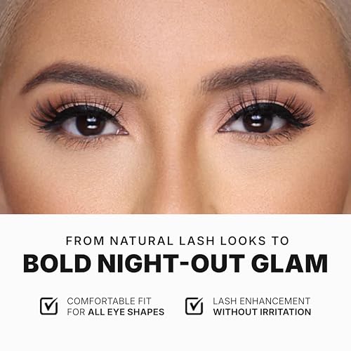Luna Magic Linda Faux Mink Wispy Lashes with Soft Band, Reusable up to 10x, Lightweight Eye-Enhancing Design for Natural or Dramatic Eye Looks - Vegan & Cruelty-Free Eyelashes - 15MM ? 4 Pair