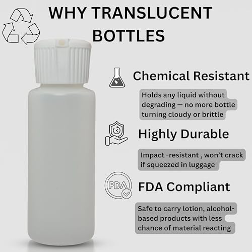 2 oz Squeeze Bottles with Flip Top Caps, Set of 3
