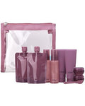 Bliss 10-Piece TSA Approved Leak-Proof Travel Bottles Set - Mauve, Refillable
