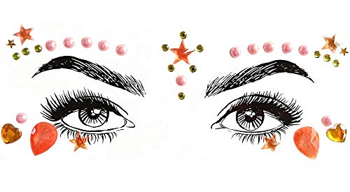 Festival Face Jewels Rhinestone Stickers - 6 Pcs Party Set