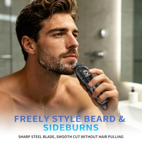 PB-T07 Cordless Hair Clippers for Men with LED Display & 4 Combs