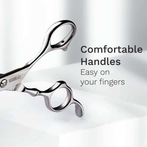 Hair Scissors -VERY SHARP- Home Hair Cutting Scissors, Professional Razor Edge Hair Cutting Shears - Stainless Steel Barber Scissors for Hair for Man & Woman - Silver - 6.5inch