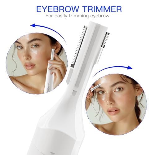 Nose Hair Trimmer for Women Men - Electric Ear and Nose Hair Trimmer - 2 in 1 Facial Hair Remover Portable for Painless Face Eyebrow Trimmering Waterproof (Pearl White 2in1)