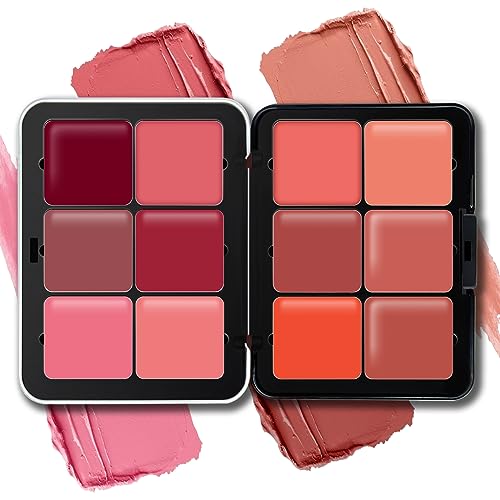 HOSAILY 12-Color Cream Blush Palette Waterproof Long Lasting Matte Face Makeup