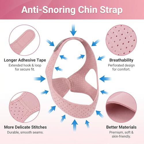 Rhostry Breathable Pink Adjustable Anti Snoring Chin Strap for Sleep - Pack of 1