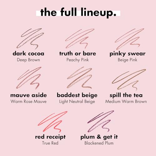 e.l.f. Cream Glide Lip Liner, Highly-Pigmented Pencil For Shaping & Sculpting Lips, Semi-Matte Finish, Vegan & Cruelty-Free, Mauve Aside