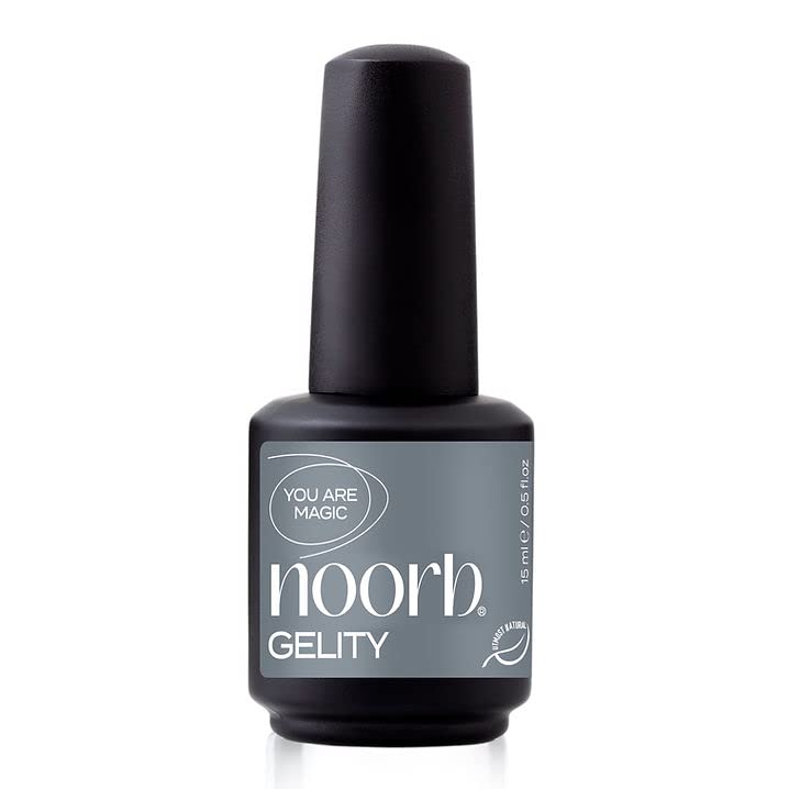 noorb beauty Grey Gel Polish, Natural Gel Nail Polish with Organic Pigments, Soak Off UV Nail Gel Polish Fiord Grey